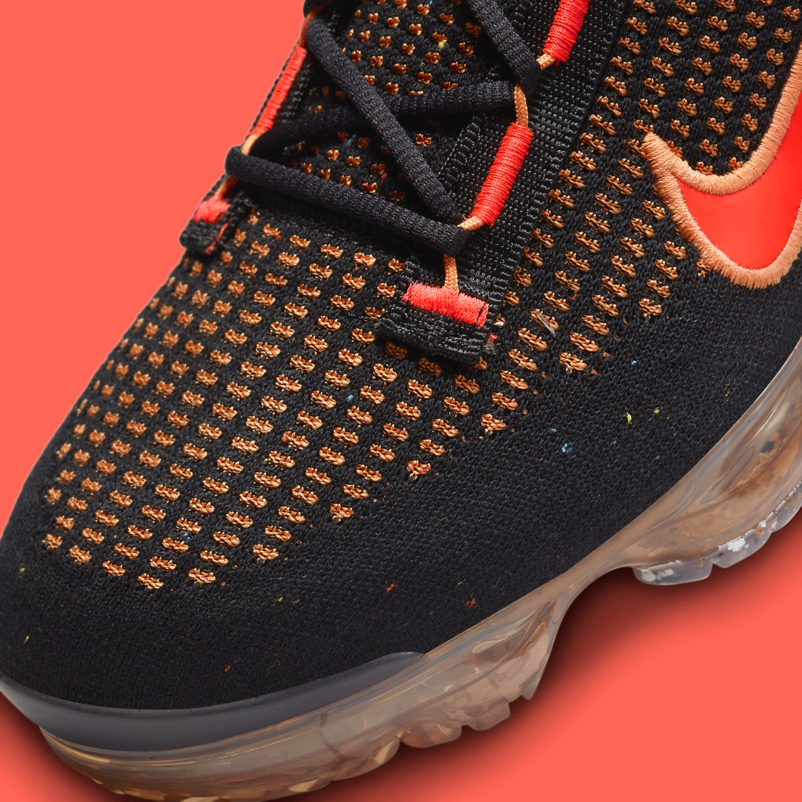 Black and cheap orange vapormax flyknit