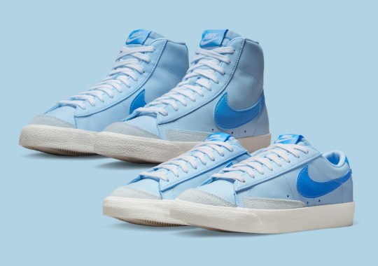 Sky Blue Takes Over The Nike Blazer Mid And Low