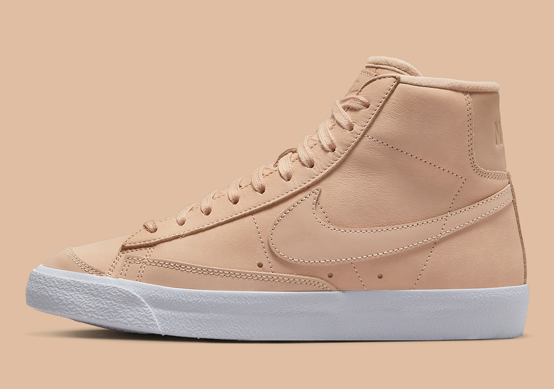 white and tan nike blazers