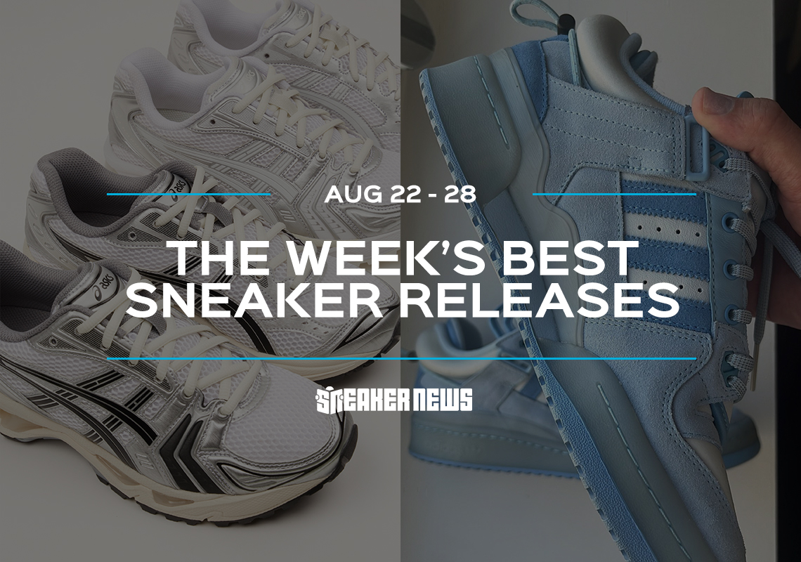 Releasing This Week: “Flax” Yeezy Slides, JJJJound Kayano 14s, Bad Bunny Forums, And More