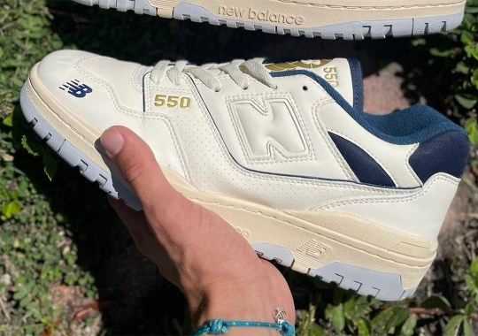 New Balance 550 Revealed In Navy And Gold Trim