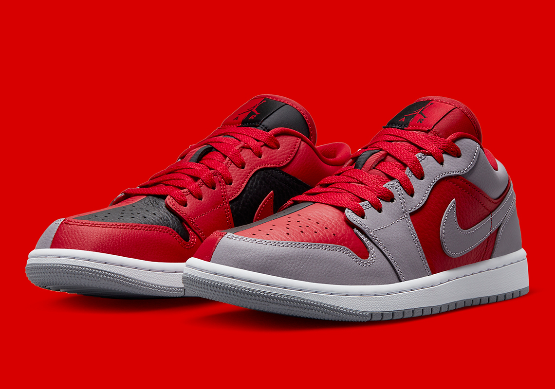 Air Jordan 1 Low SE Split Grey Red DR0502-600 | SneakerNews.com