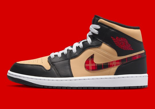 Tartan Swooshes Give The Air Jordan 1 Mid A Fashionable Makeover