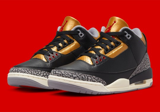 Official Images Of The Women’s Air Jordan 3 “Black Cement Gold”