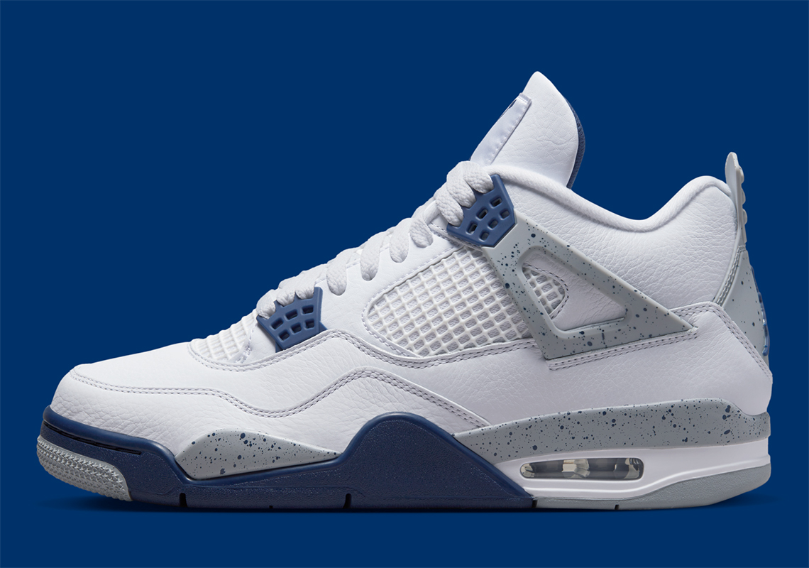 blue and white air jordan 4