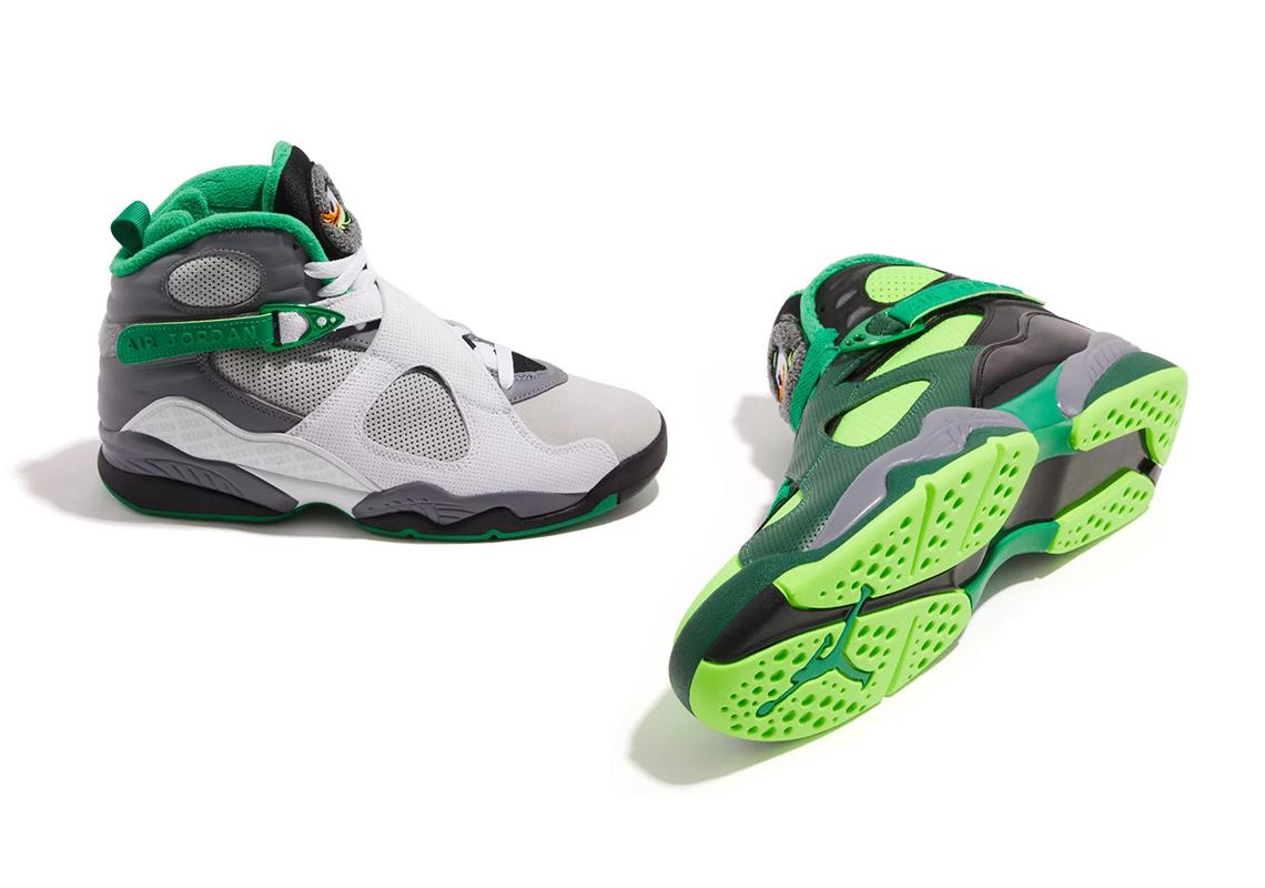 Jordan 8 black hot sale and green