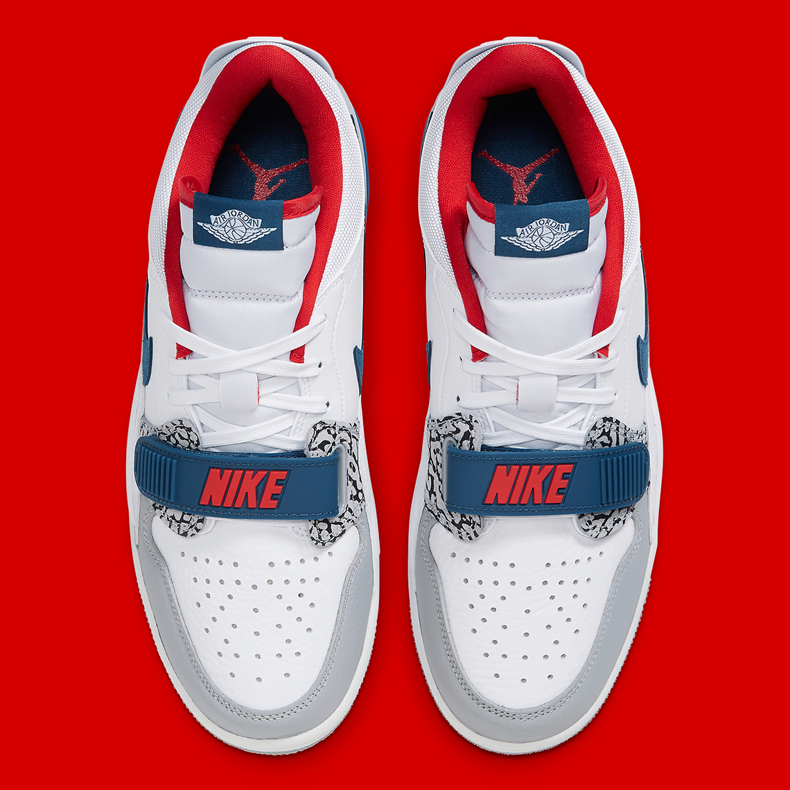 jordan white red blue