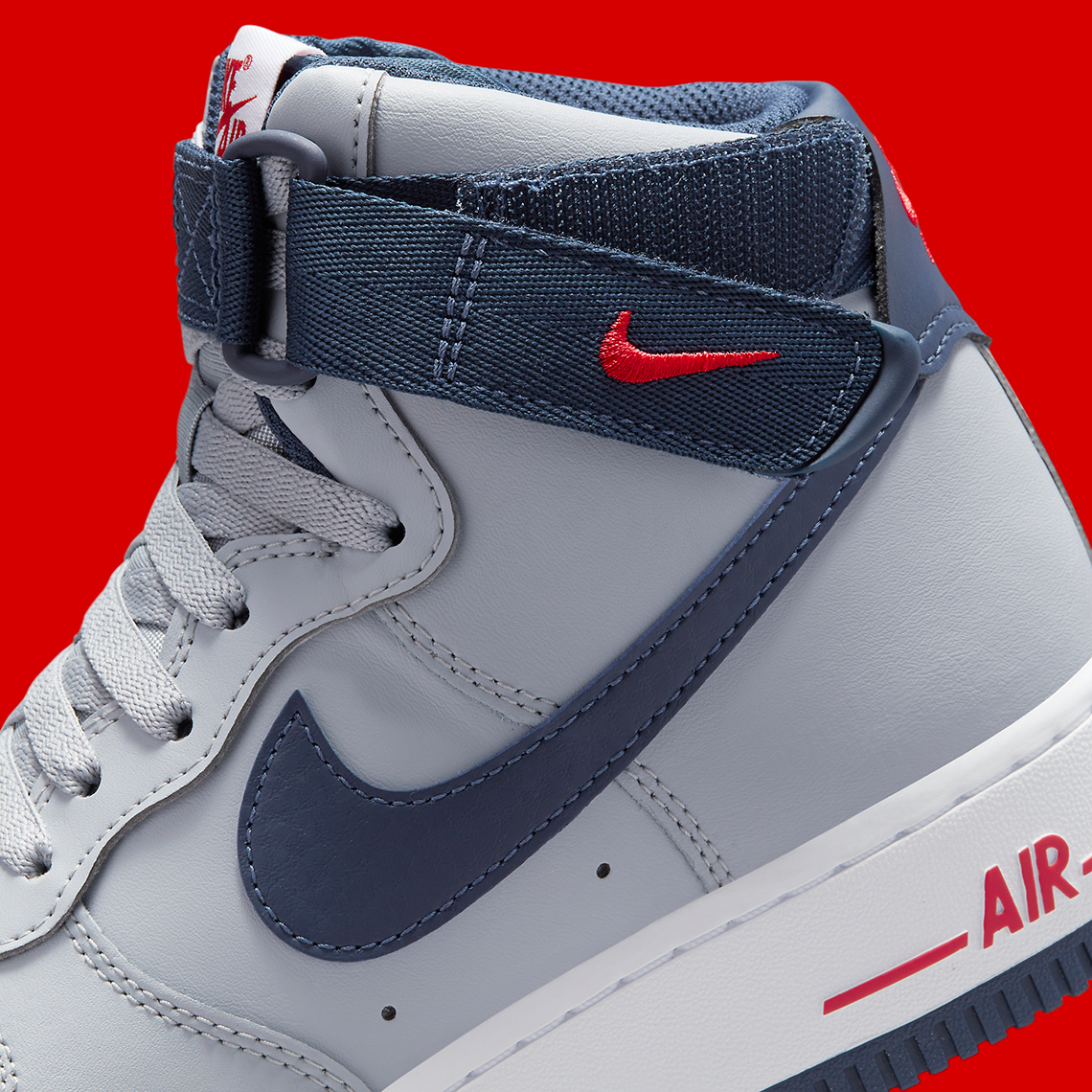 Nike Air Force 1 High Grey Navy Red Dz7338 001 1