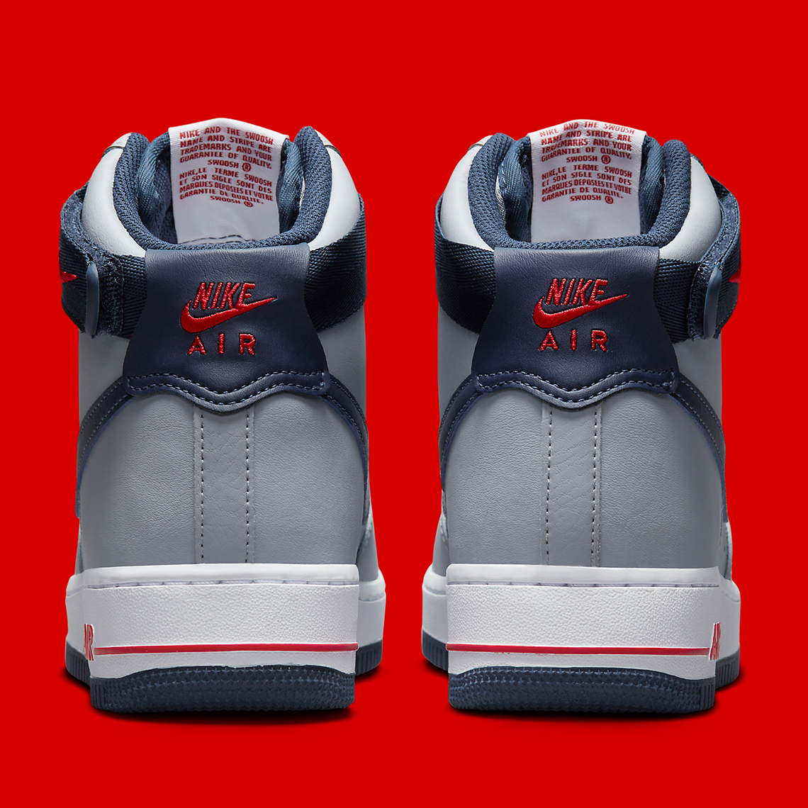 Nike air force outlet 1 grey and red