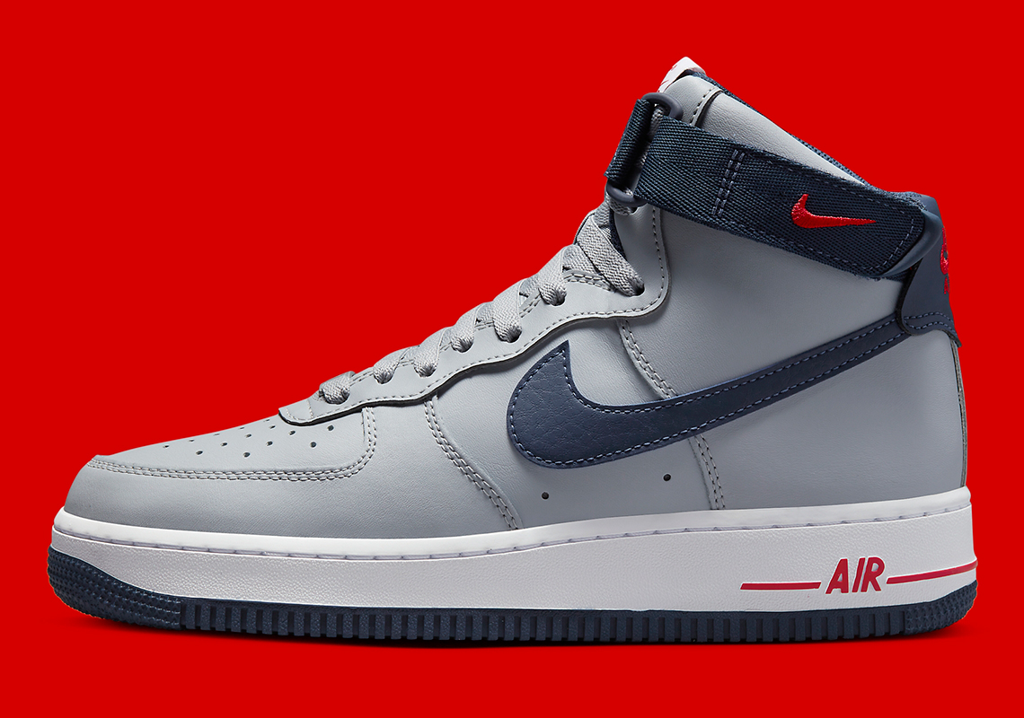 Nike Air Force 1 High Grey Navy Red Dz7338 001 5