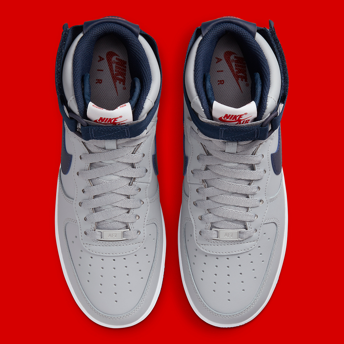 Nike Air Force 1 High Grey Navy Red Dz7338 001 6