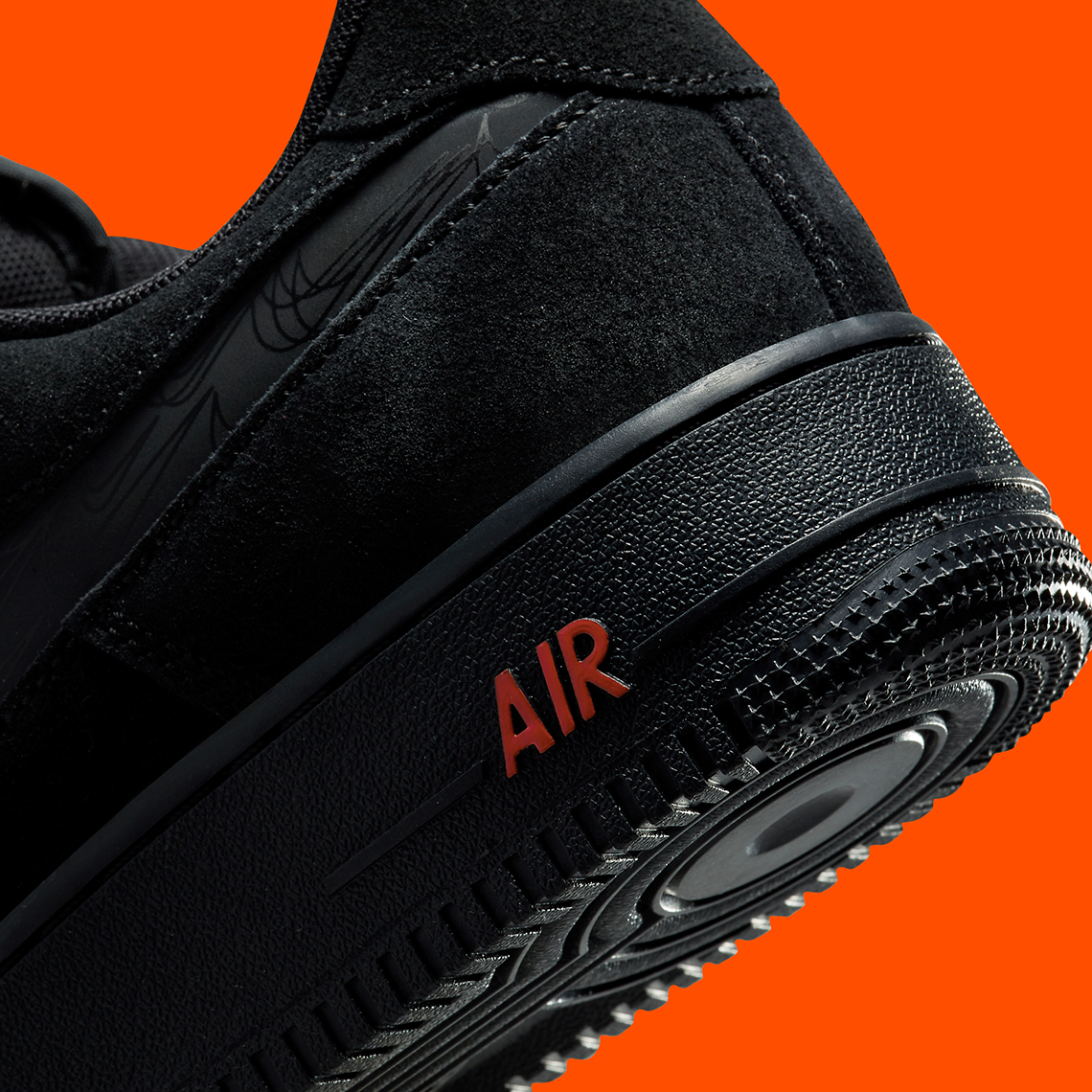 mens nike air force 1 black and orange