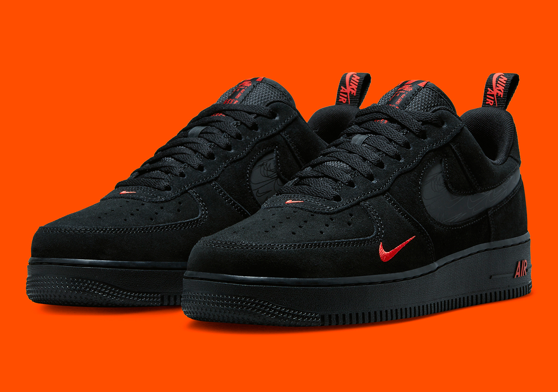 nike air force 1 high orange and black