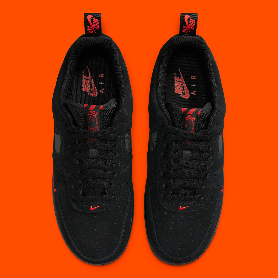 mens nike air force 1 black and orange
