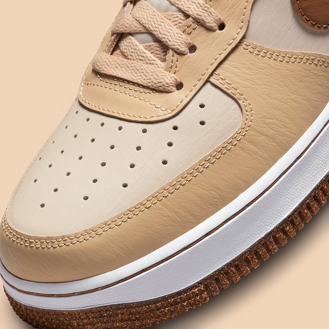 Nike Air Force 1 Low Inspected By Swoosh Pearl White Ale Brown 