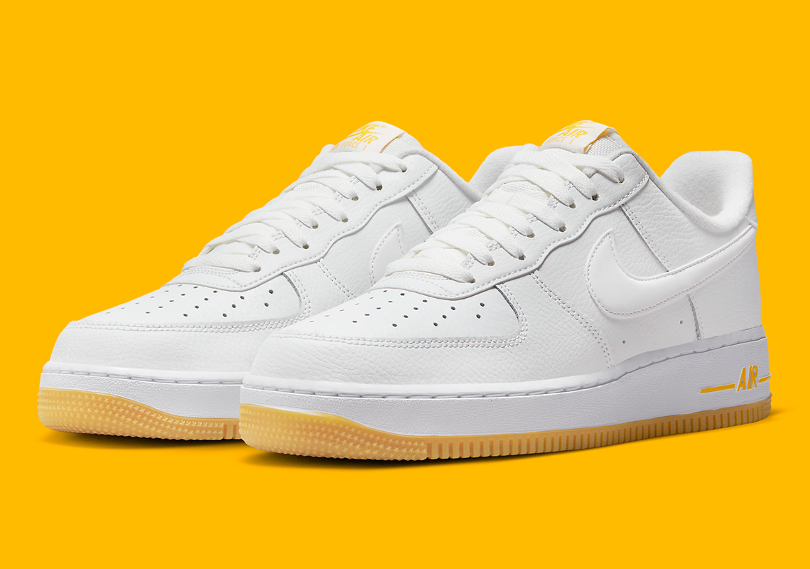 white air forces with yellow