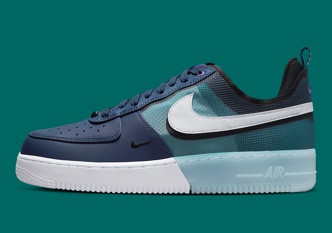 nike air force 1 react navy teal dm0573 400 1