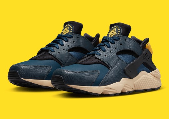 The Nike Air Huarache Is Winterized With A Collection Of Teal and Yellow
