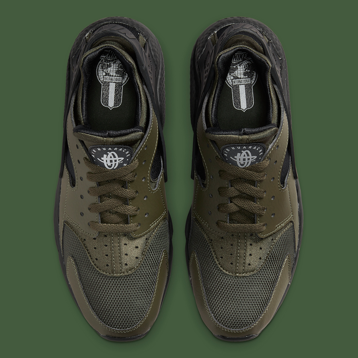 olive green and black huaraches