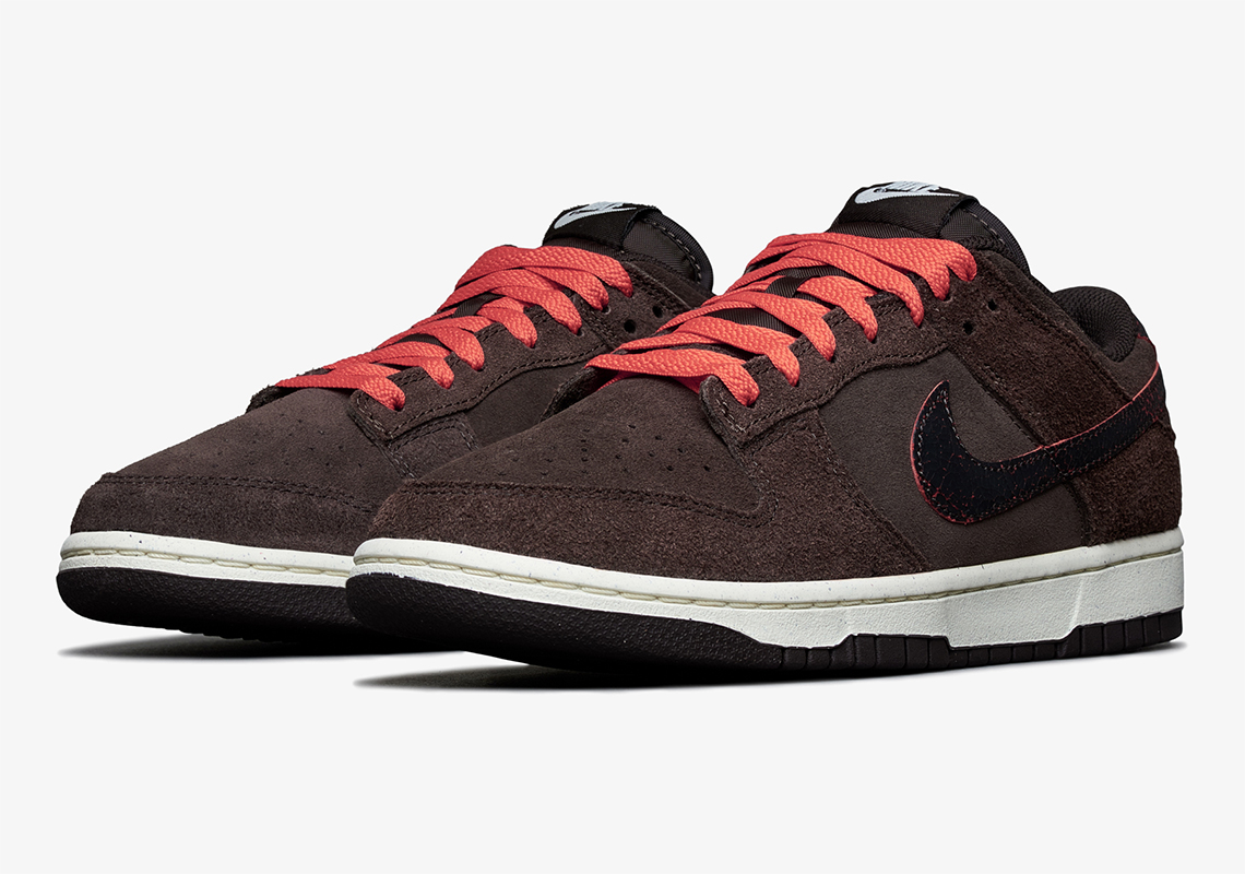 The Nike Dunk Low "Baroque Brown" Adds Stock Team Orange Laces