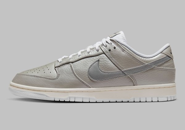 nike dunk low metallic silver