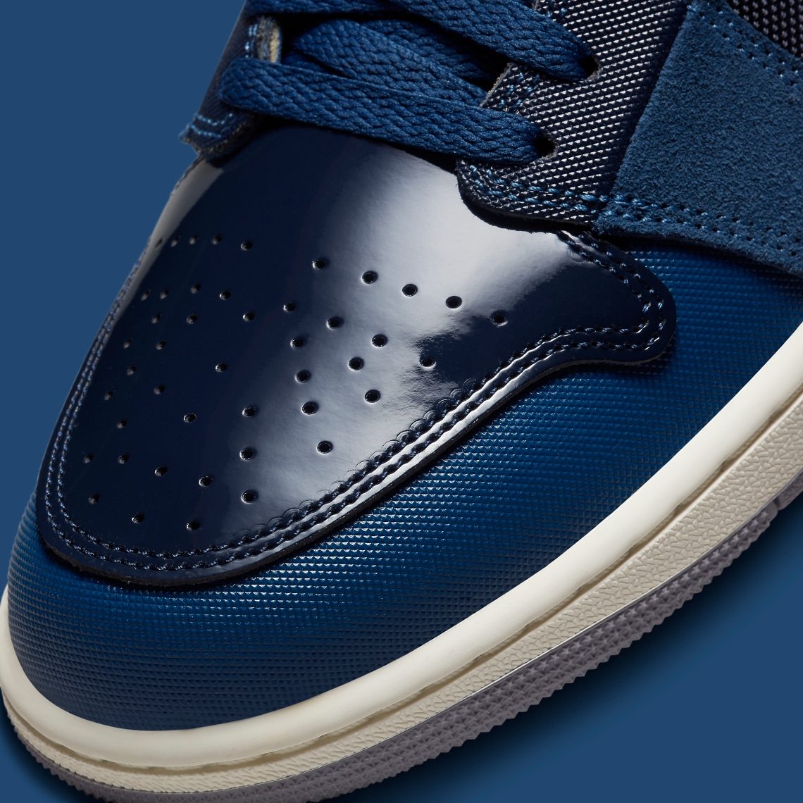 Navy blue patent leather on sale jordans