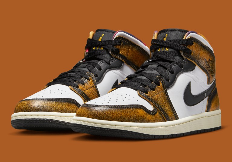 [DQ8417-071] Mens‎ Air Jordan Retro 1 Mid SE \'Orange Wear Away\' Jordan MENS Air Jordan 1 Mid SE  main image 4
