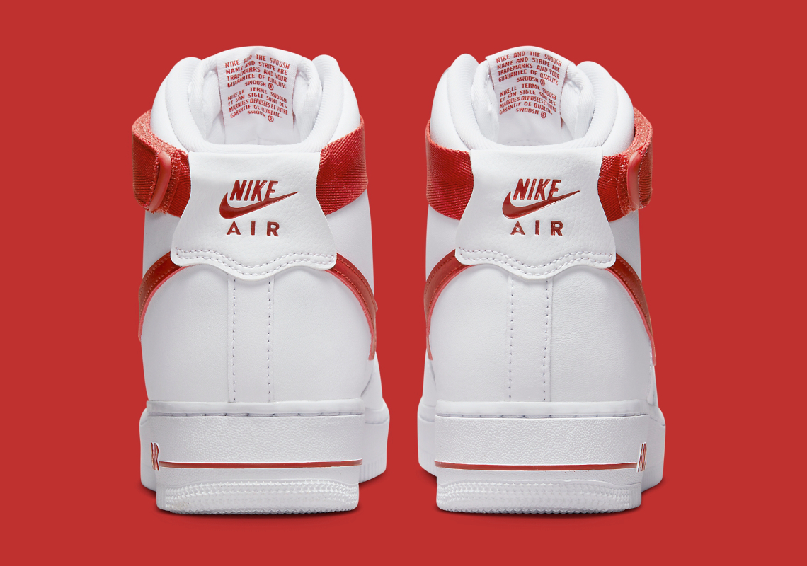 Air force 1 high top red and on sale white