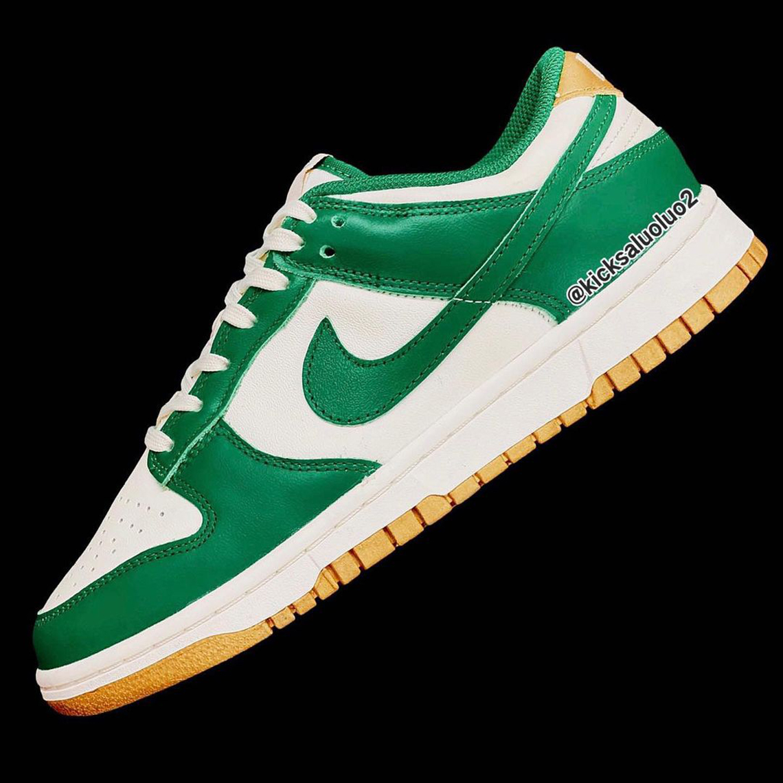 Green and 2025 gold nike dunks