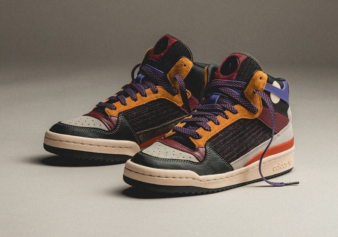 A Collection Of Patchwork Textiles Covers The adidas Forum Mid