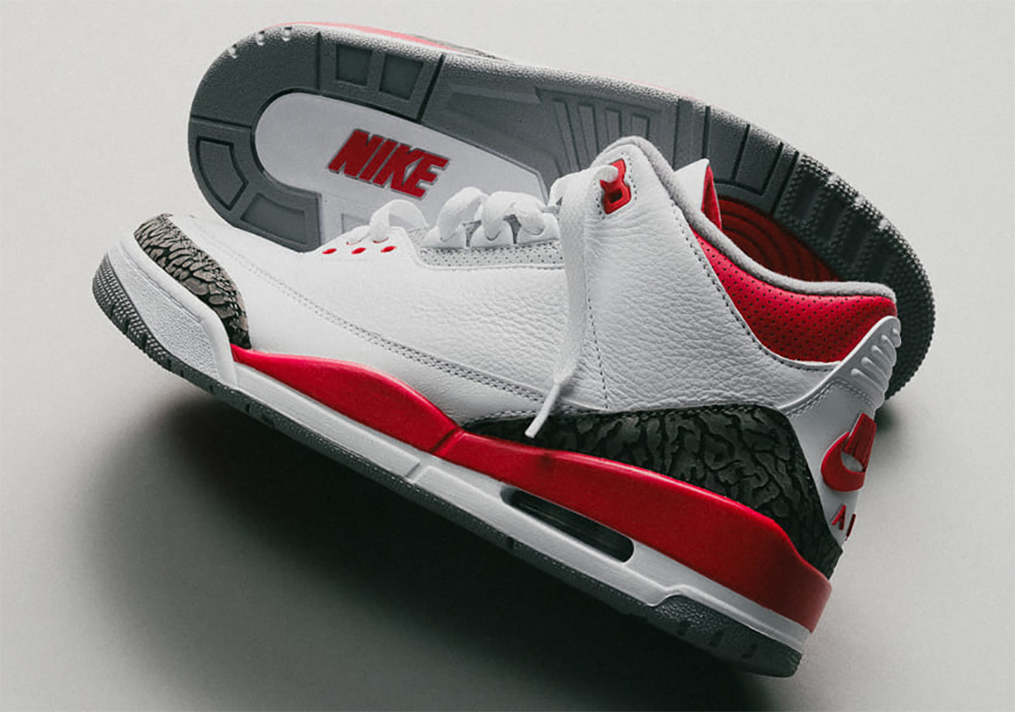 fire red jordan 3 release