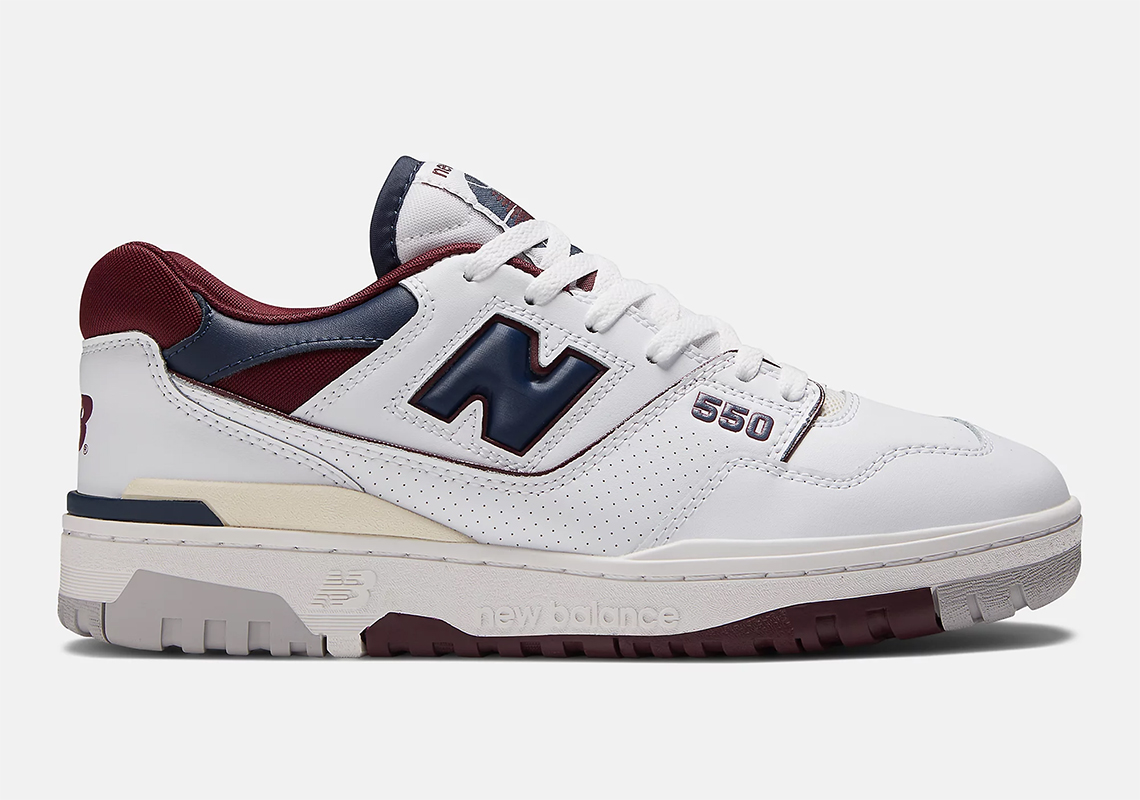 Size 12 - New Balance 550 white/maroon CLEAN! 195907818527