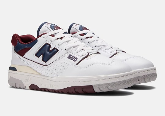 Navy And Maroon Give The New Balance 550 A Prep-School Look