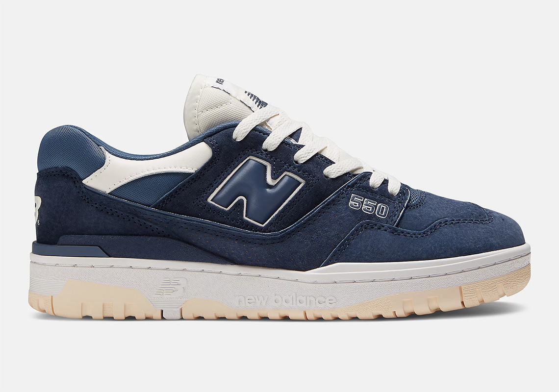 New Balance 550 Navy Suede 1