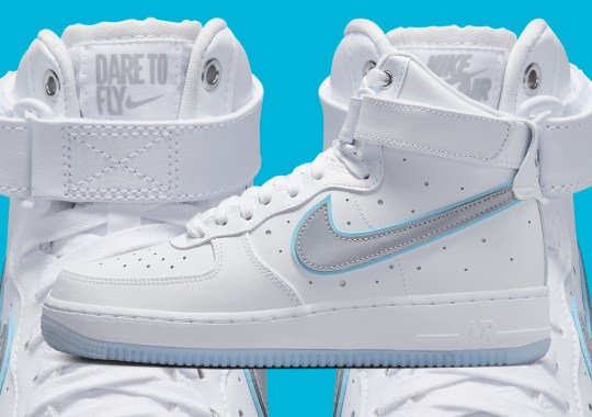 A Touch Of Blue And Silver Accent The Nike Air Force 1 High “Dare To Fly”