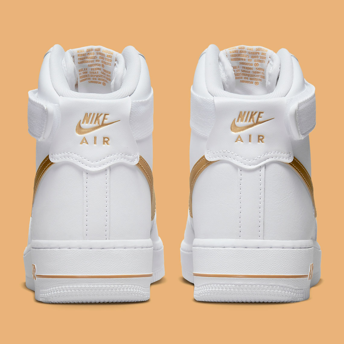 Nike Air Force 1 High Shoes (7.5) Womens White Metallic Gold DD9624-103  Sneakers