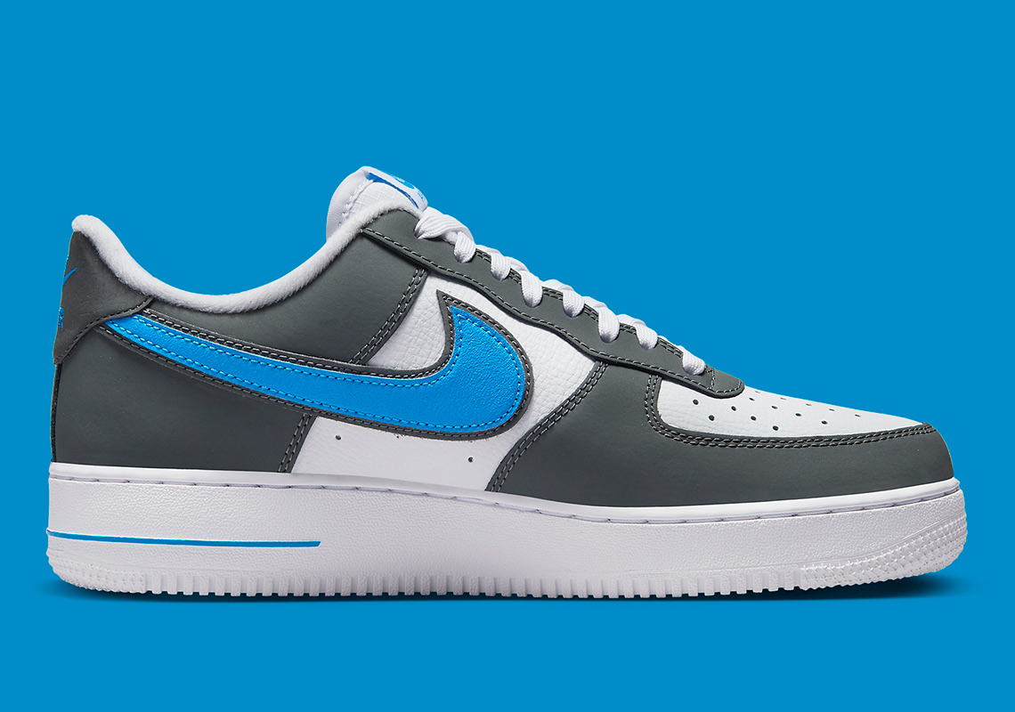 Blue and grey nike air store force 1