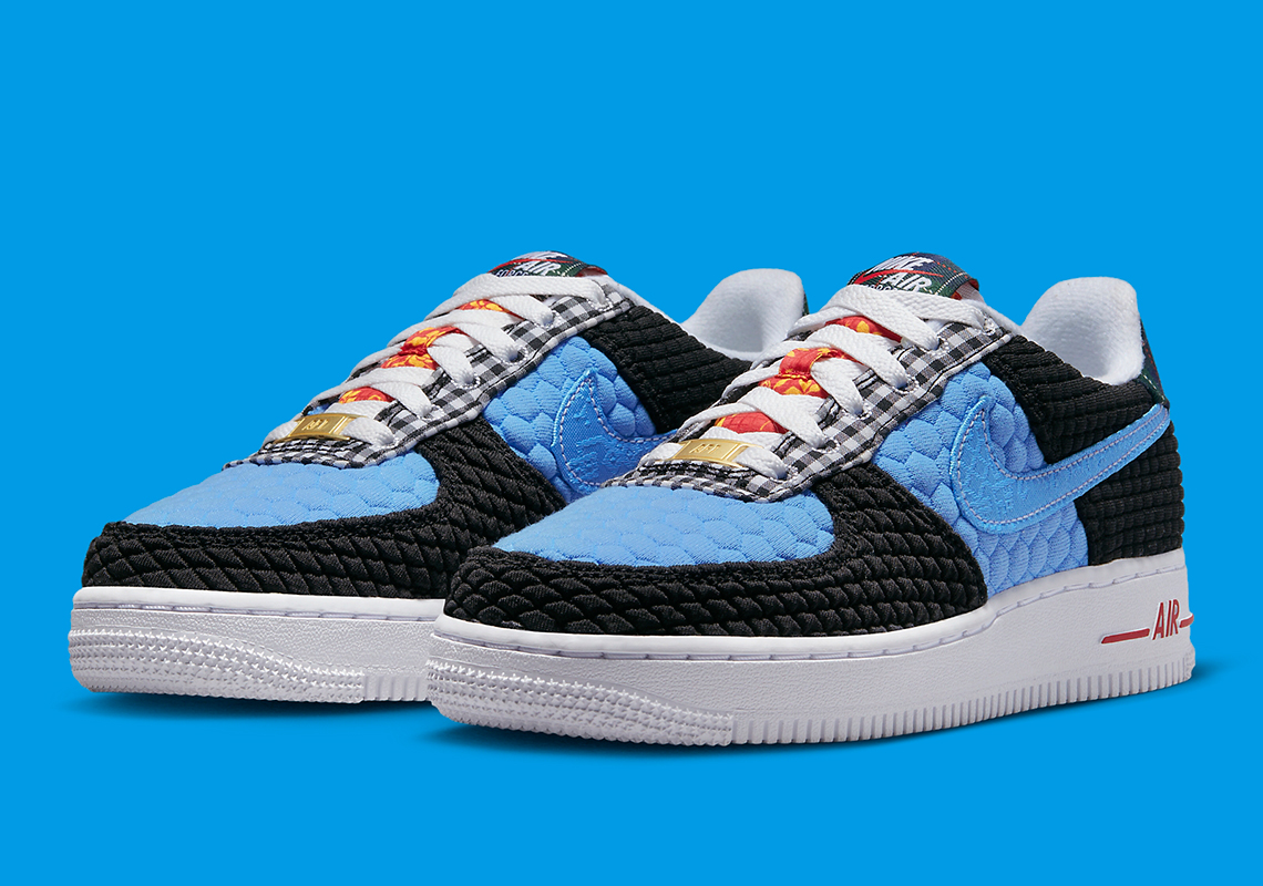 Air Force 1 LV8 GS 'Multi Material' - Nike - DZ5302 001 - black/white/university  red/university blue