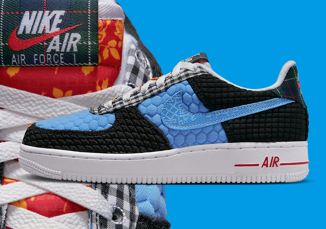 Nike af1 off white blue Air Force 1 Low GS "Multi-Material" DZ5302-001 - Golf Single