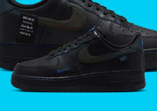 The Air Force 1 Low Expands Its Worldwide Collection With An All-Black, Blue Trimmed Offering