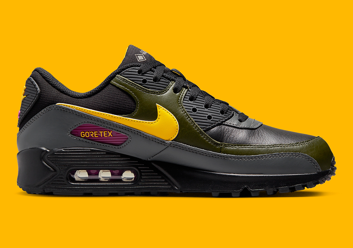 Nike - Air Max 90 GTX - DJ9779002, Noir/jaune tour-kaki cargo : :  Mode