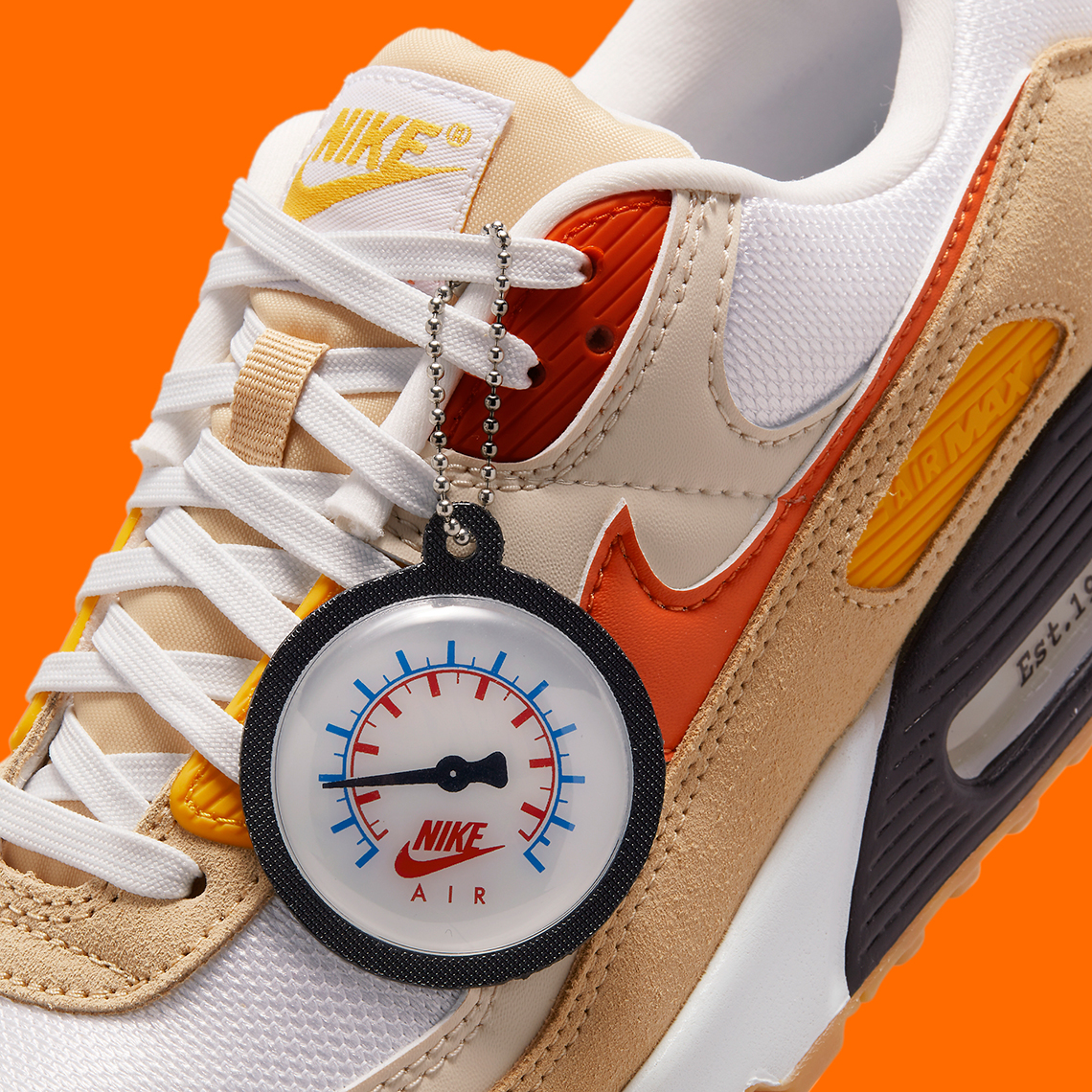 nike air max 90 summit white safety orange sesame fb4315 100 1