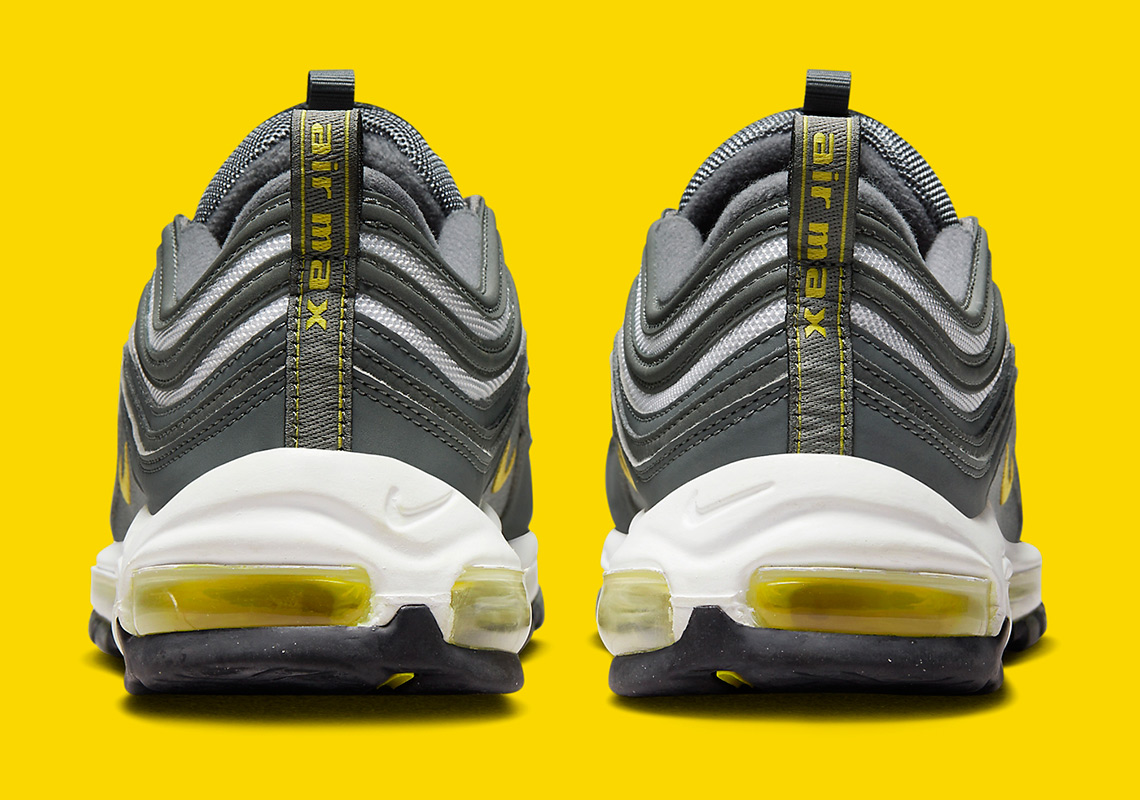 Зимние мужские кожаные высокие кеды с мехом nike air force 97 Grey Yellow Fb3357 001 2