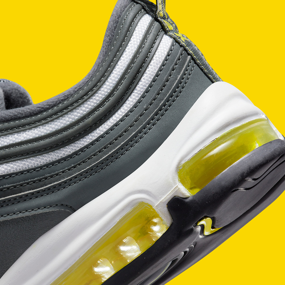 Зимние мужские кожаные высокие кеды с мехом nike air force 97 Grey Yellow Fb3357 001 5