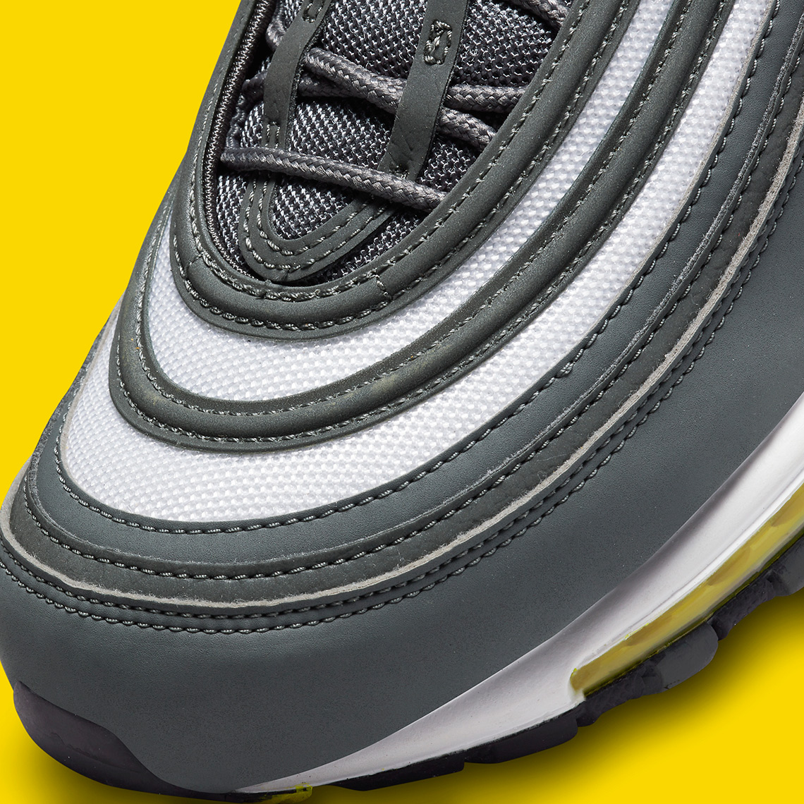 Зимние мужские кожаные высокие кеды с мехом nike air force 97 Grey Yellow Fb3357 001 7