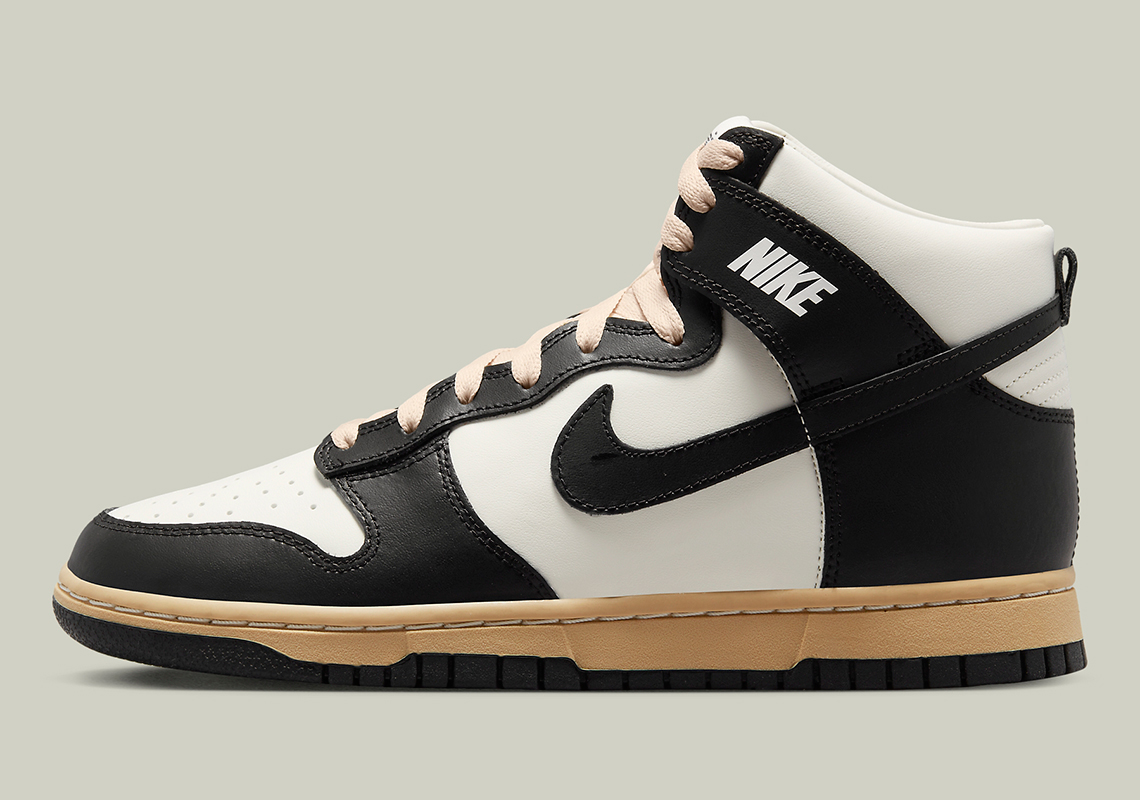 nike dunk black and white high