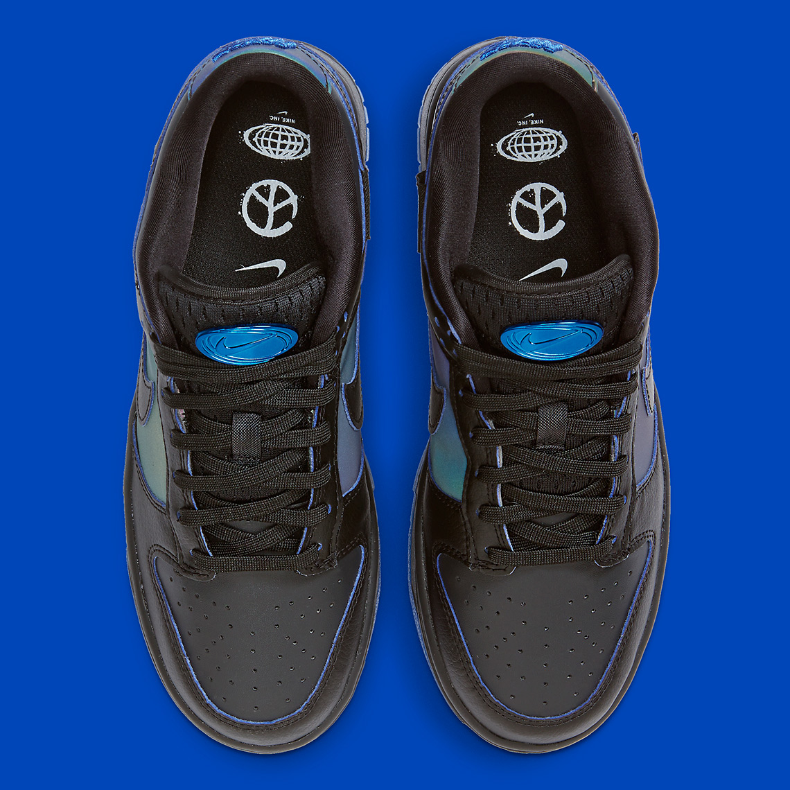 nike crew Dunk Low Black Royal Blue Iridescent Fb1842 001 1