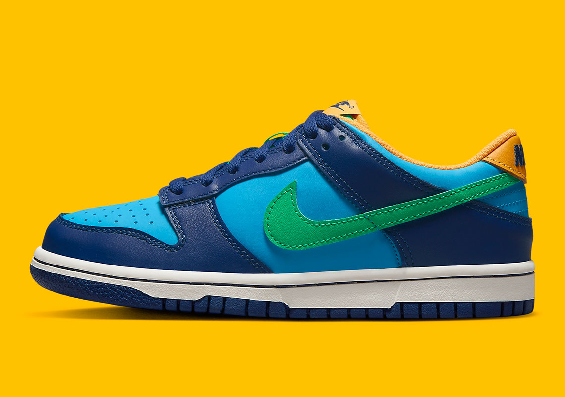 Nike Dunk Low Gs Blue Green Yellow 2 