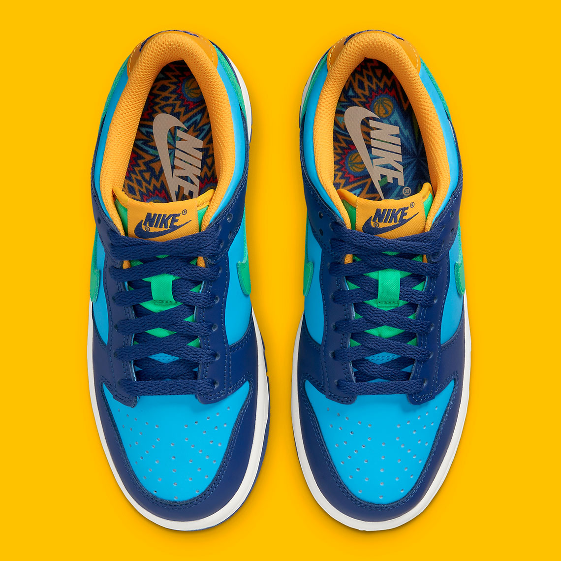 Blue and shop yellow dunks