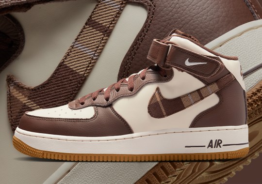 Nike Clothes The Air Force 1 Mid In Brown Plaid